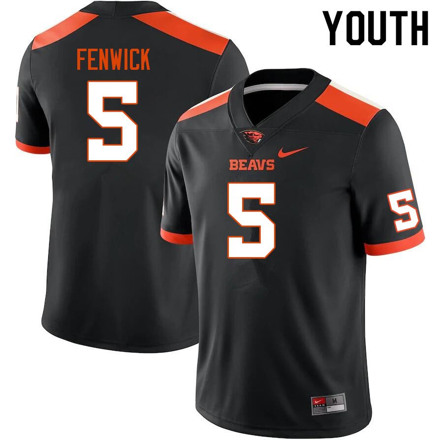 Youth #5 Deshaun Fenwick Oregon State Beavers College Football Jerseys Sale-Black